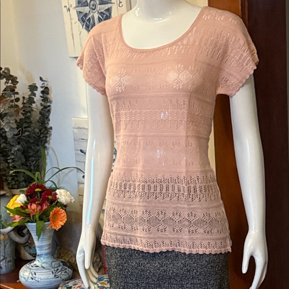 NWT Eddie Bauer size small Elegant Lace Pink Top